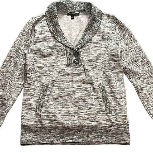 Banana Republic Gray Heathered Collared Sweater SMALL - Picture 3 of 14